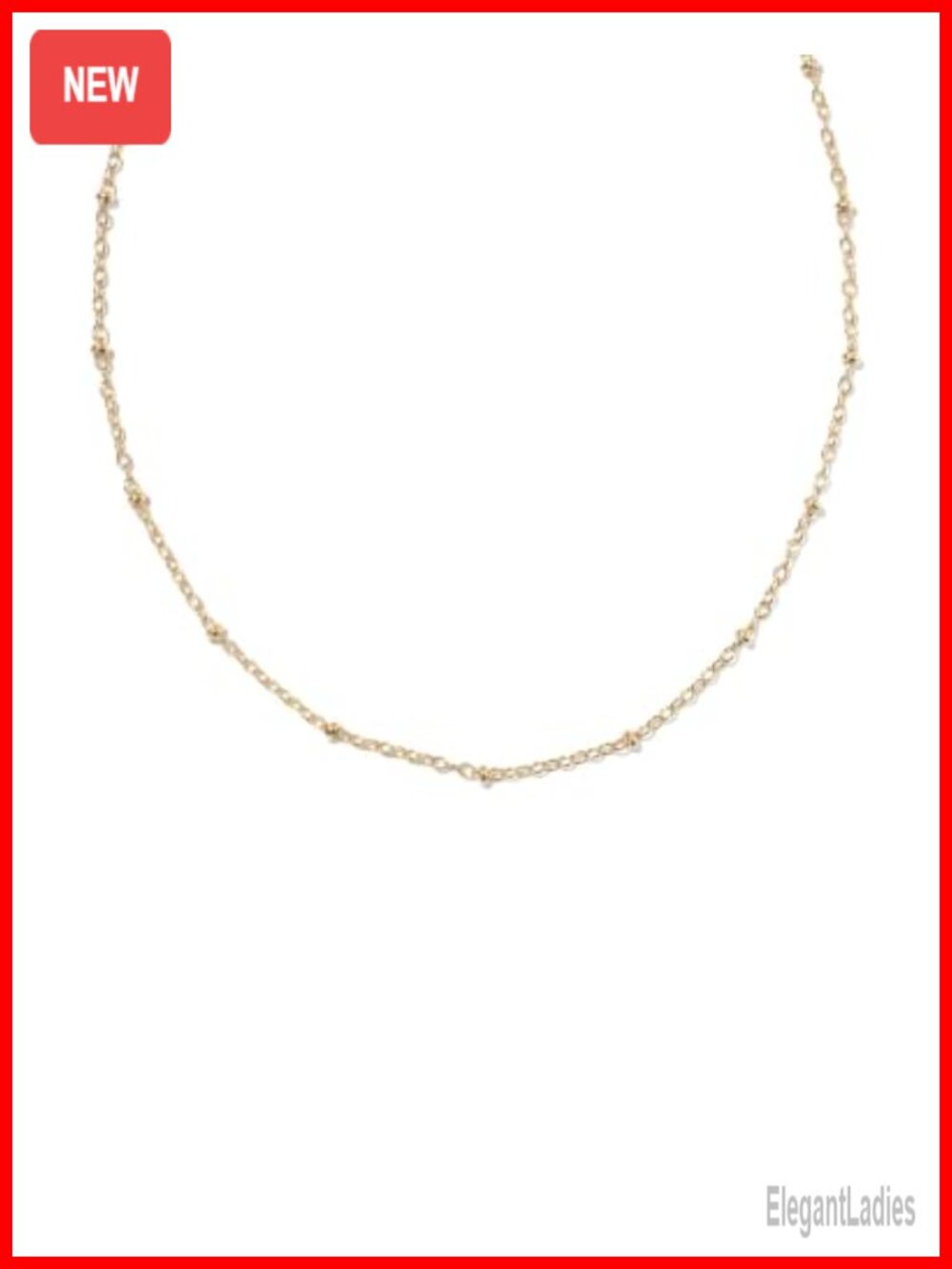 14K Yellow Gold-Filled Satellite Chain Necklace 16-18 Inch Lobster Clasp